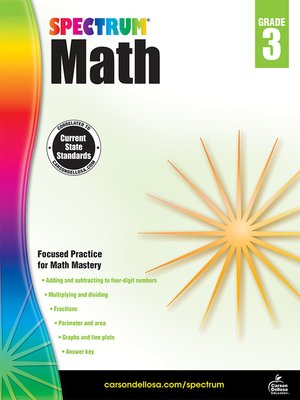 cover image of Spectrum Math Workbook, Grade 3